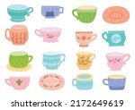 Vintage Pastel Color Tea Cup...