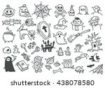 set of halloween doodle | Shutterstock .eps vector #438078580