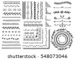 set of floral hand drawn border | Shutterstock .eps vector #548073046