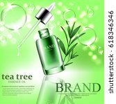 green repair serum with tea... | Shutterstock .eps vector #618346346