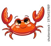 Funny Cute Ocean Cartoon Crab....
