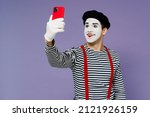 Fun Young Mime Man With White...