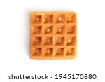 Fresh waffle isolated on white background. top view