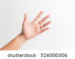 Woman hand isolated on white background.
