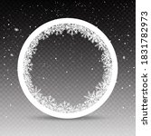 Snowy Circle Frame Template On...