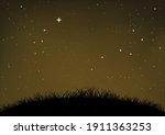 grass and ground starry night... | Shutterstock .eps vector #1911363253