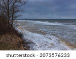Winter Storm With Rough Sea As...