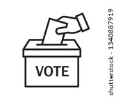 Hand Voting Ballot Box Icon ...