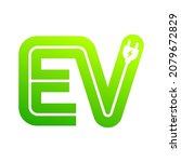ev with plug icon symbol ... | Shutterstock .eps vector #2079672829