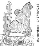 sea doodle coloring book page... | Shutterstock .eps vector #1417464266