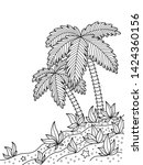 sea doodle coloring book page... | Shutterstock .eps vector #1424360156