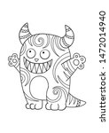 monster doodle antistress ... | Shutterstock .eps vector #1472014940