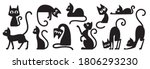 black cats silhouettes set for... | Shutterstock .eps vector #1806293230