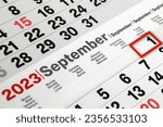 Small photo of German calendar 2023 September 1 Monday Tuesday Wednesday Thursday Friday Week