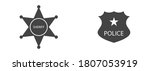 vector set of police badge and... | Shutterstock .eps vector #1807053919
