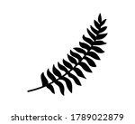 Doodle Fern Icon Isolated On...