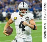 Small photo of Derek Carr #4 - Indianapolis Colts host the Oakland Raiders on 9/29/19 at Lucas Oil Stadium in Indianapolis IN-USA