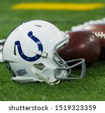 Small photo of Colts helmet - Indianapolis Colts host the Oakland Raiders on 9/29/19 at Lucas Oil Stadium in Indianapolis IN-USA