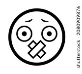 sad confused face with negative ... | Shutterstock .eps vector #2080909876