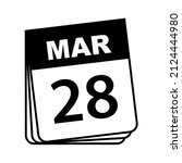 march 28. calendar icon. vector ... | Shutterstock .eps vector #2124444980