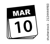 march 10. calendar icon. vector ... | Shutterstock .eps vector #2124444983