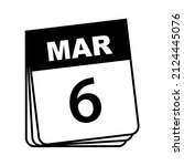 march 6. calendar icon. vector... | Shutterstock .eps vector #2124445076