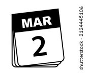 march 2. calendar icon. vector... | Shutterstock .eps vector #2124445106