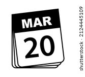 march 20. calendar icon. vector ... | Shutterstock .eps vector #2124445109