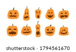 set of halloween pumpkins... | Shutterstock .eps vector #1794561670