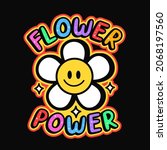 smile emoji face flower boho t... | Shutterstock .eps vector #2068197560