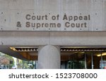 Small photo of Vancouver, Canada - October 5, 2019: Sign of Court of Appeal and Supreme Court in Downtown Vancouver