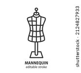 Sewing Mannequin Line Icon....