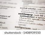 Small photo of Word or phrase soliloquy in a dictionary.