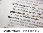 Small photo of Word or phrase Gimcrack in a dictionary
