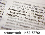 Small photo of Word or phrase Bogeyman in a dictionary