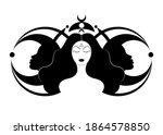 wiccan woman icon  triple... | Shutterstock .eps vector #1864578850