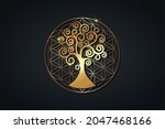 tree of life and flower of life ... | Shutterstock .eps vector #2047468166