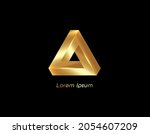 gold penrose triangle  3d... | Shutterstock .eps vector #2054607209