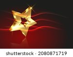 golden star prize concept  3d... | Shutterstock .eps vector #2080871719