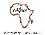Africa Patterned Map Silhouette....