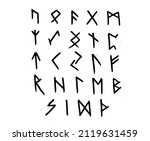 viking runes  elder futhark... | Shutterstock .eps vector #2119631459