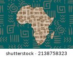 Africa Patterned Map And Frame...