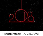 2018 happy new year with red... | Shutterstock .eps vector #779263993