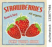 Strawberries Vintage Grunge...
