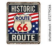 Route 66 Vintage Rusty Metal...