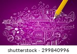planning concept with pencil... | Shutterstock . vector #299840996