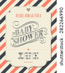 baby shower invitation in retro ... | Shutterstock .eps vector #282266990