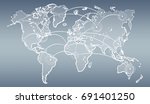 hand drawn world map with... | Shutterstock . vector #691401250