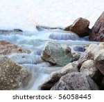 Small photo of Photo of brook in the mountains of Caucasus with the protracted shutter speed