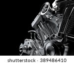 Motorcycle Engine Close Up On...